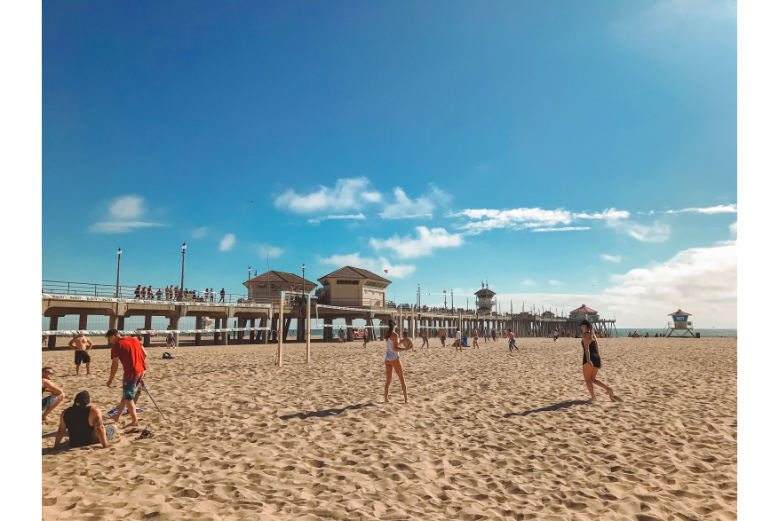 Volleyball Courts on the Northside of the Huntington Beach Pier at City Beach